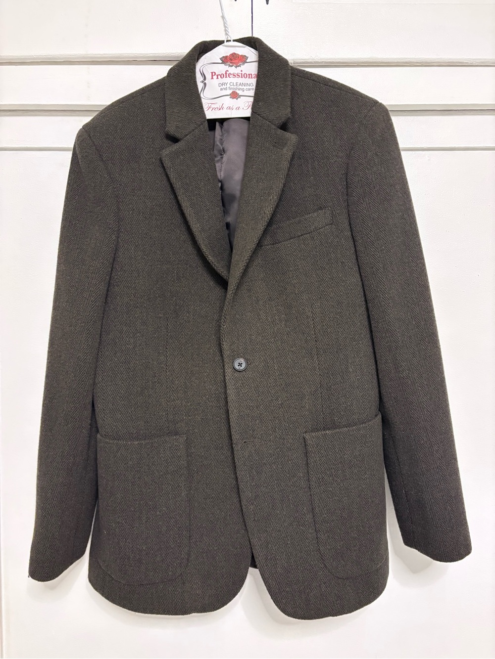 Banana Republic Olive Herringbone Sport Coat